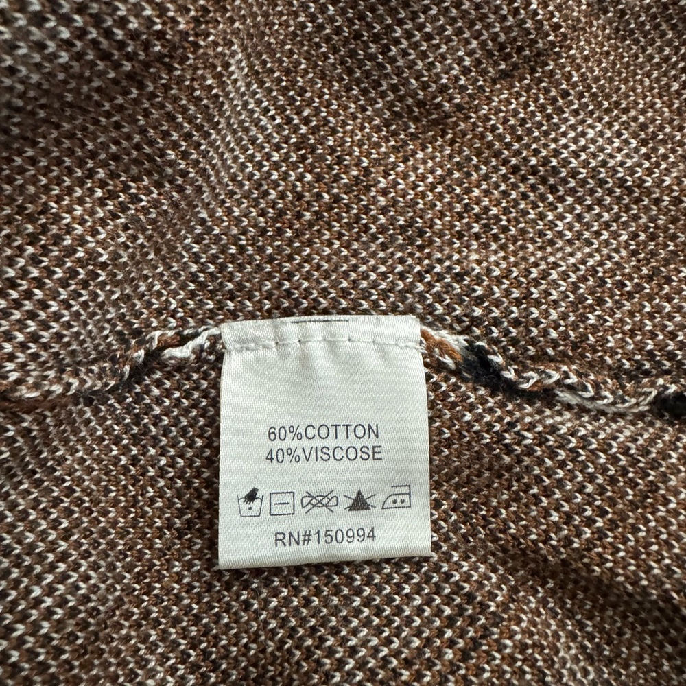 Geometric Patterned Brown Cardigan - image 5